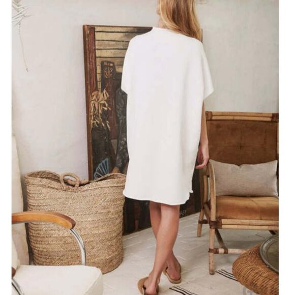 Frank & Eileen Ella The Easiest Dress Triple Fleece In White Size Medium - Large - Picture 7 of 11